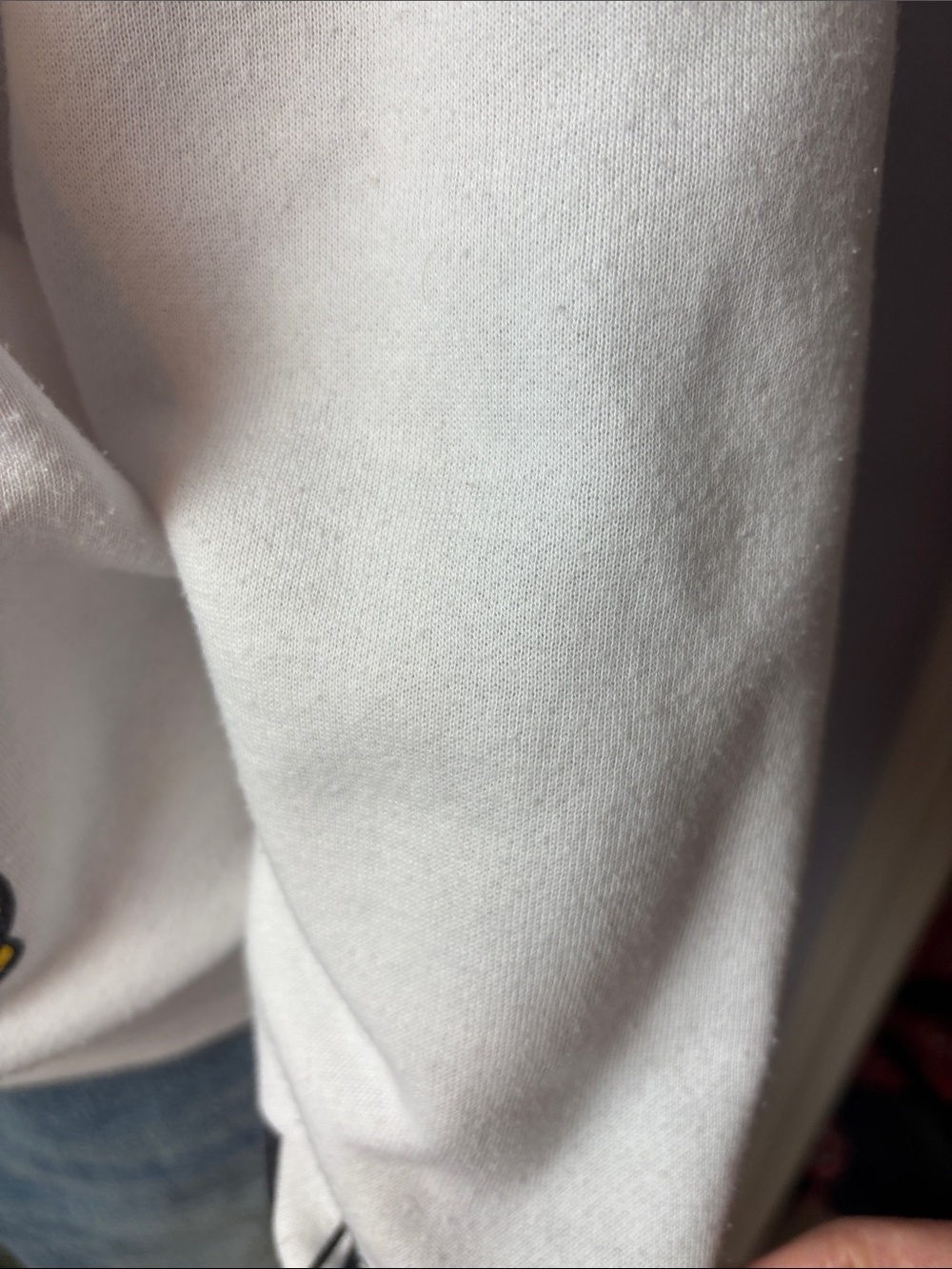 Disney White Crewneck Sweatshirt with Mickey Graphic Embroidered MICKEY - Picture 5 of 9